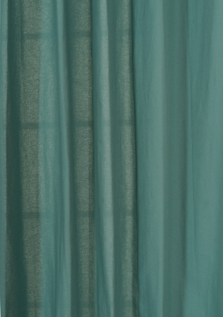 Solid aqua blue 100% cotton plain curtain for bedroom - Room darkening - Single Piece | SHOBITAM