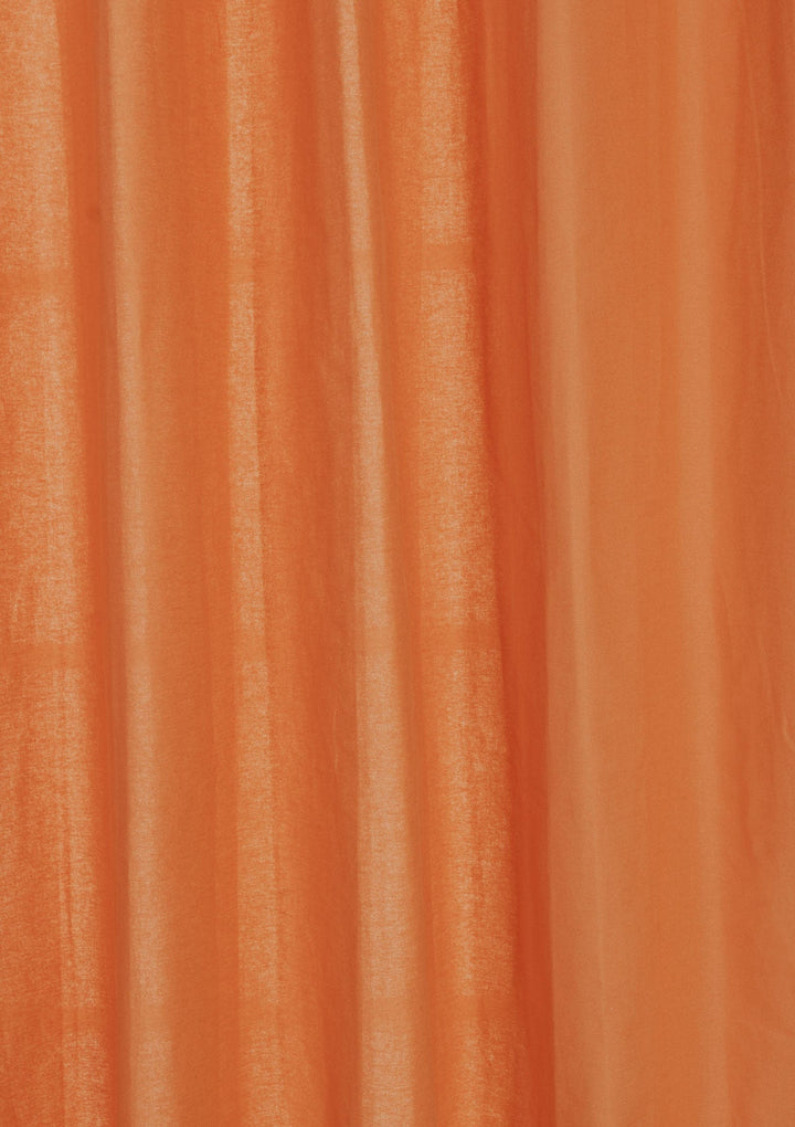 Solid orange 100% cotton plain curtain for bedroom - Room darkening - Single - Single Piece | SHOBITAM