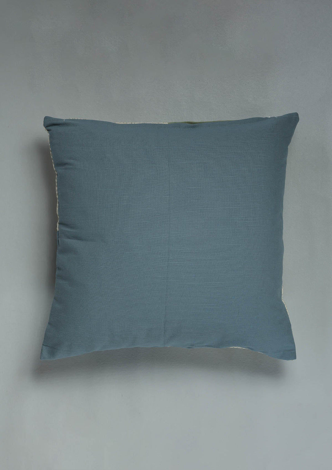 Sora Green & Blue Textured 100% Cotton Cushion Cover For Sofa | SHOBITAM