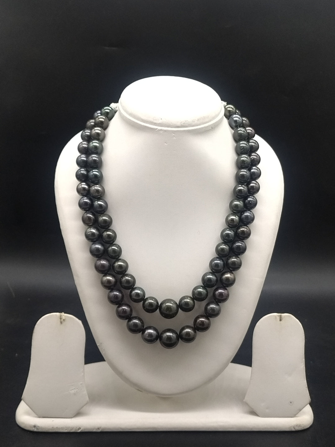 Midnight Prestige South Sea Black Pearl Two-Line Mala | SHOBITAM