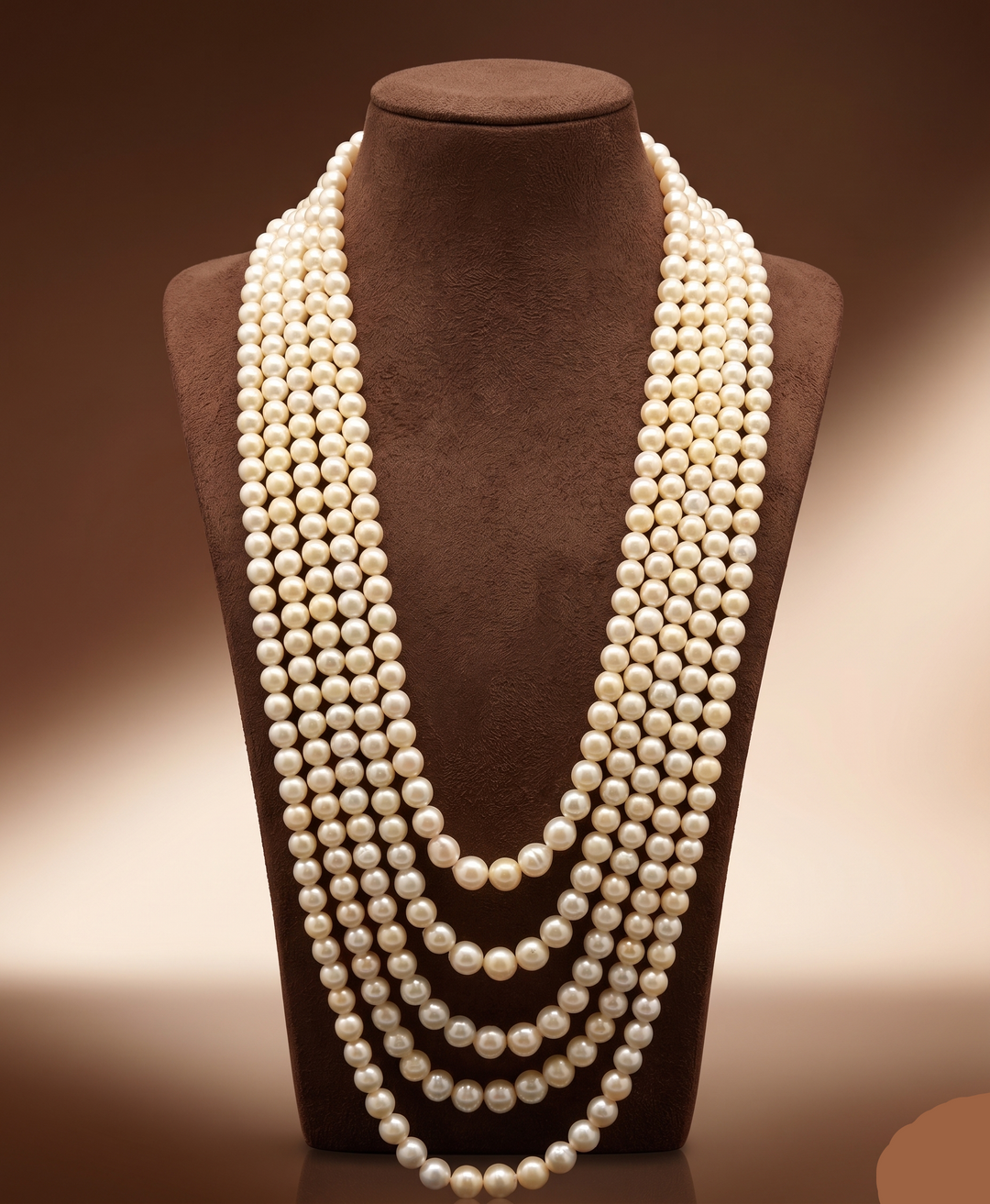 Golden Royale South Sea Pearl Five-Line Mala | SHOBITAM