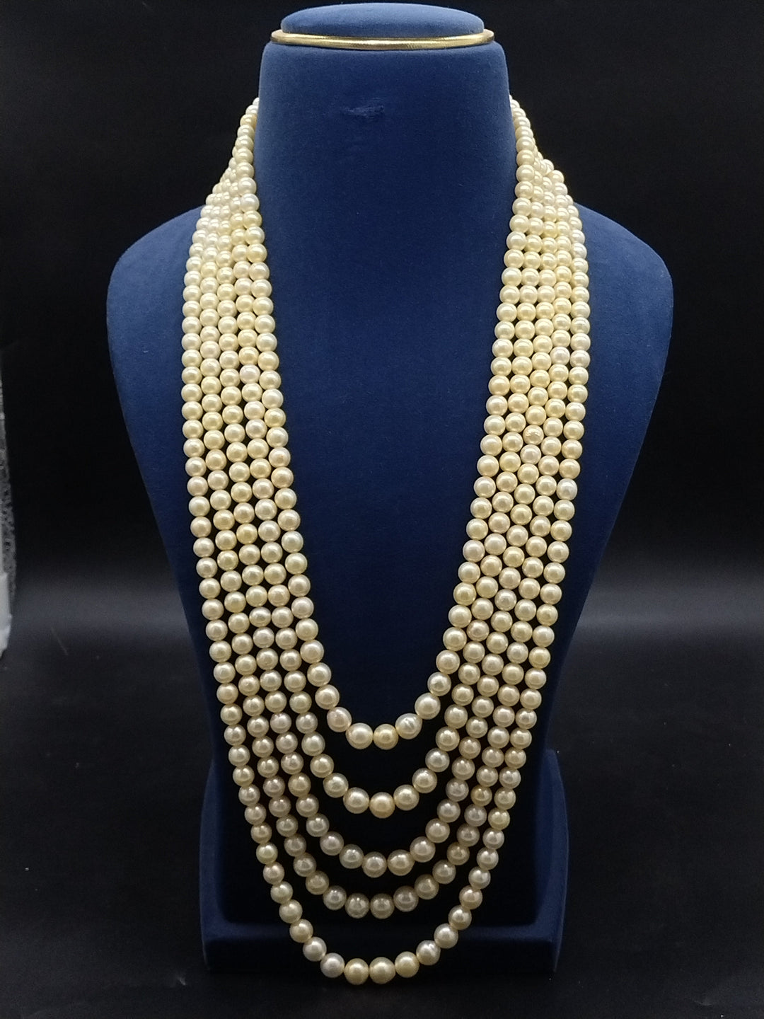 Golden Royale South Sea Pearl Five-Line Mala | SHOBITAM