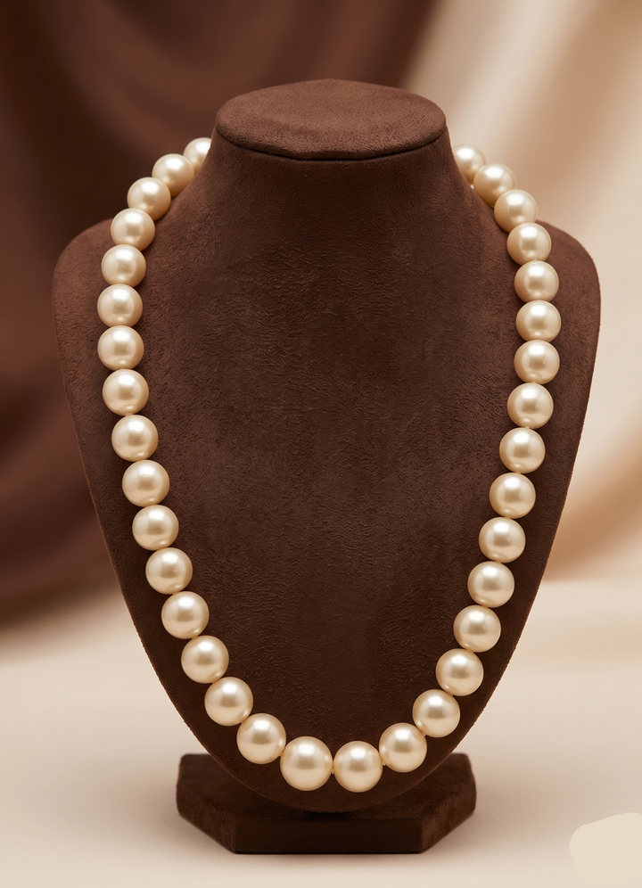 Imperial Gold South Sea Pearl One-Line Mala | SHOBITAM