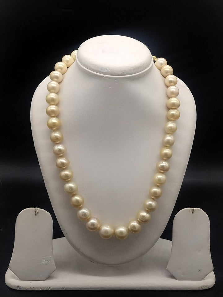 Imperial Gold South Sea Pearl One-Line Mala | SHOBITAM