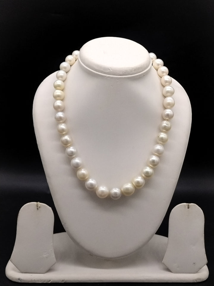 Ivory Grandeur South Sea Pearl One-Line Mala | SHOBITAM