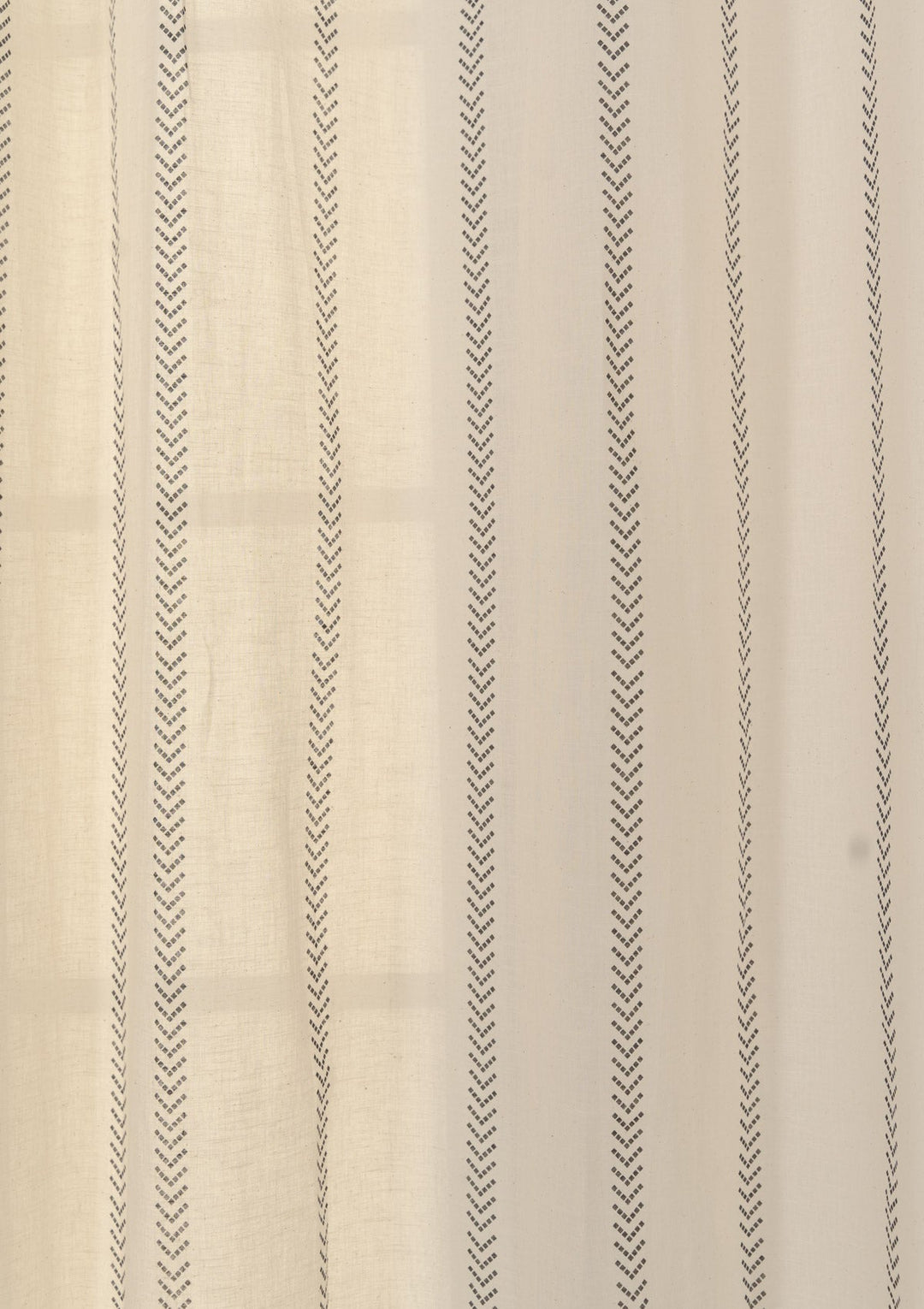 Spear 100% cotton geometric sheer curtain for living room - Light filtering - Black - Single - Single Piece | SHOBITAM