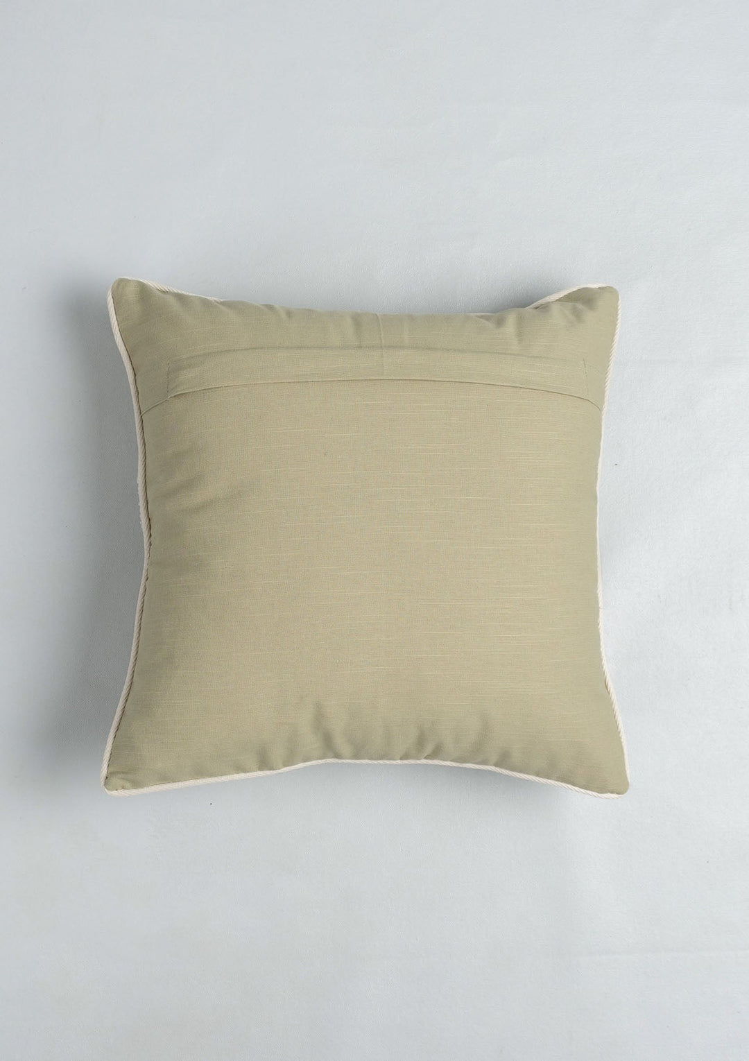 Stella Herb Green Floral Embroidered Cushion Cover for Sofa – 100% Cotton 16" x 16" | SHOBITAM