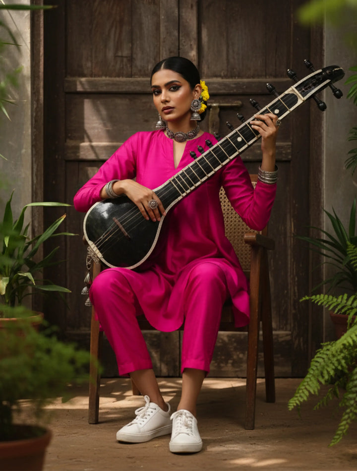 Pink Silk Co-ord Set | SHOBITAM