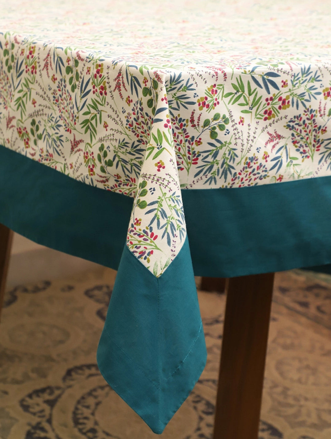 90 x 60  Multi Floral Printed Cotton Table Cloth