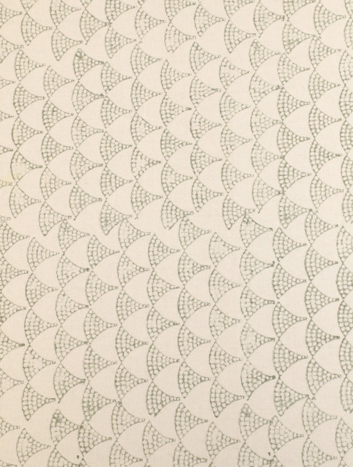 90 x 60 Off white & Turq Hand Block Printed Cotton Table Cloth