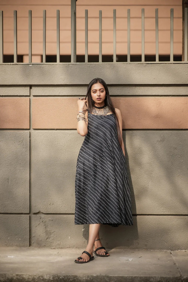 Twilight Ikkat Cotton Dress | SHOBITAM