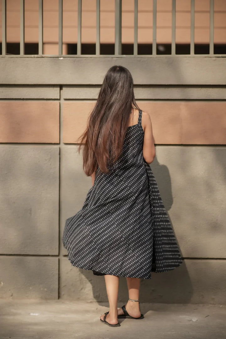 Twilight Ikkat Cotton Dress | SHOBITAM