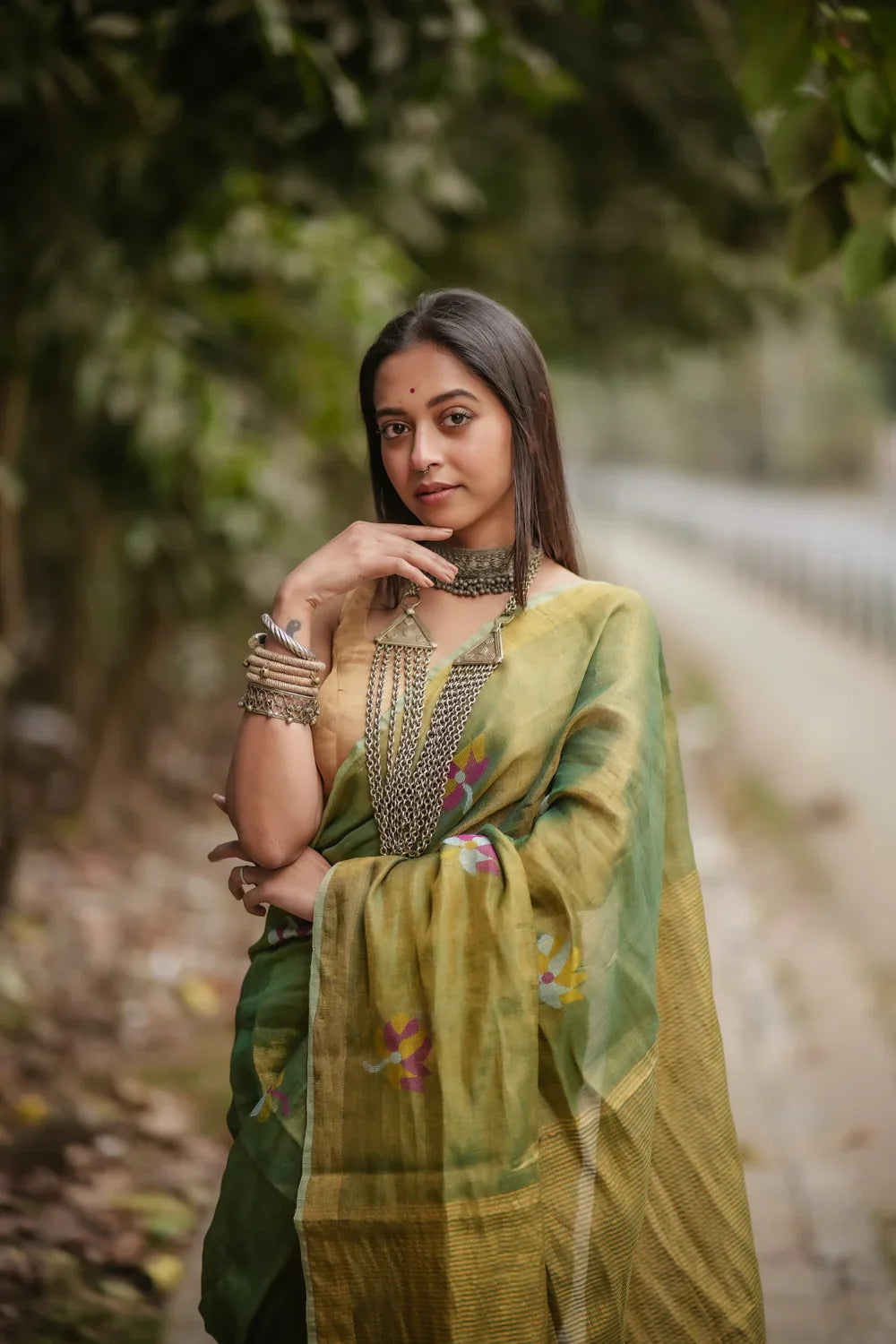 Gold Tissue Blouse | SHOBITAM
