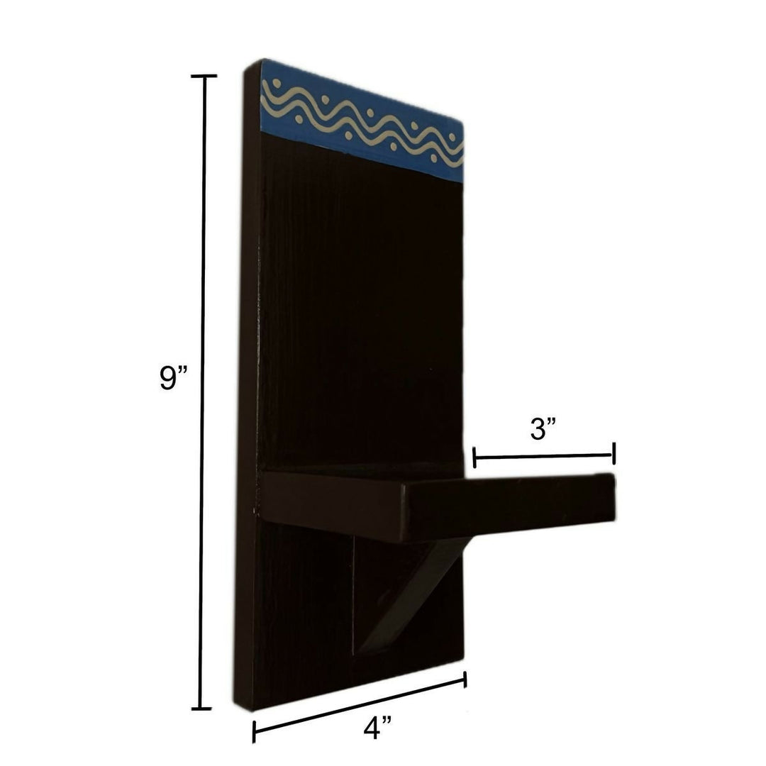 Rangoli Design Wall Bracket in Wood with small stand 9*4*3 | SHOBITAM