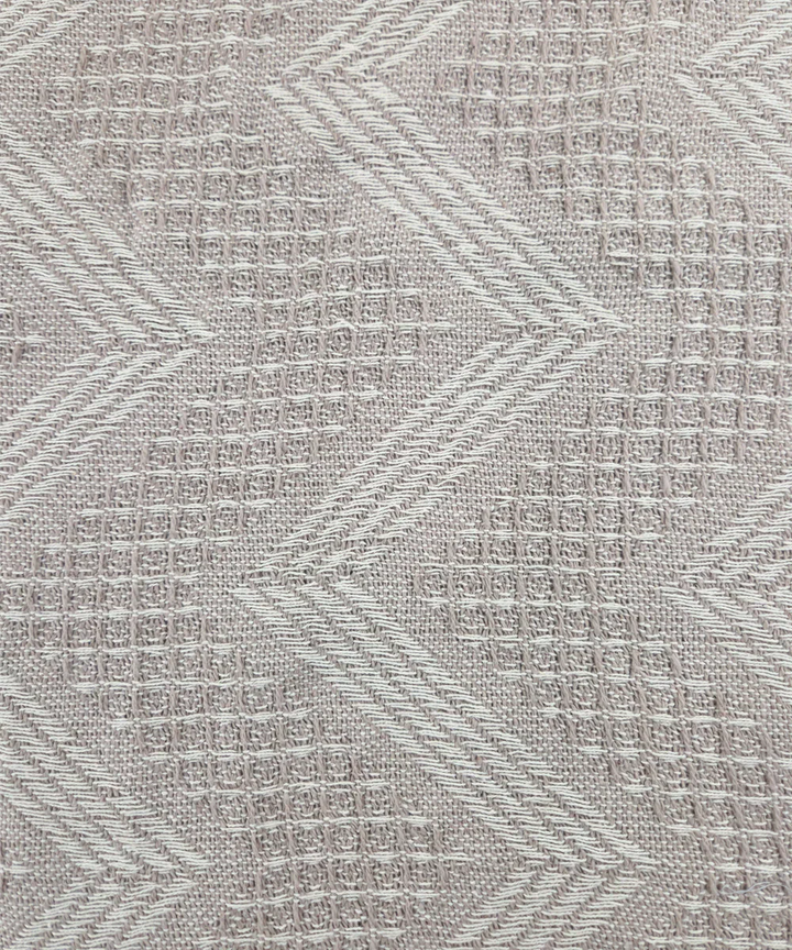 Light Brown Textured Yarn Dye Handwoven Cotton Sofa Throw | SHOBITAM
