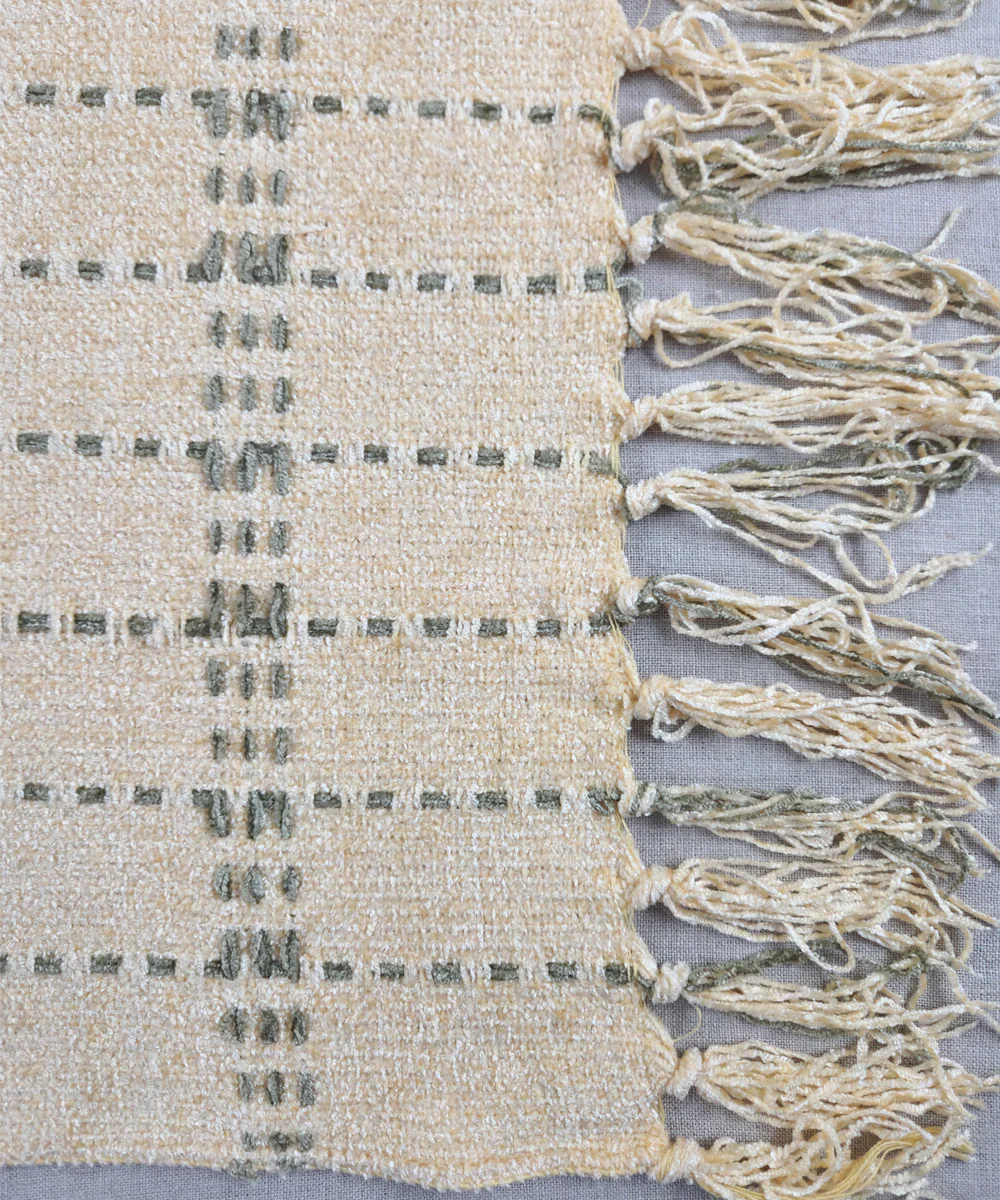 Cream & Charcoal Hand Woven Cotton Sofa Throw | SHOBITAM