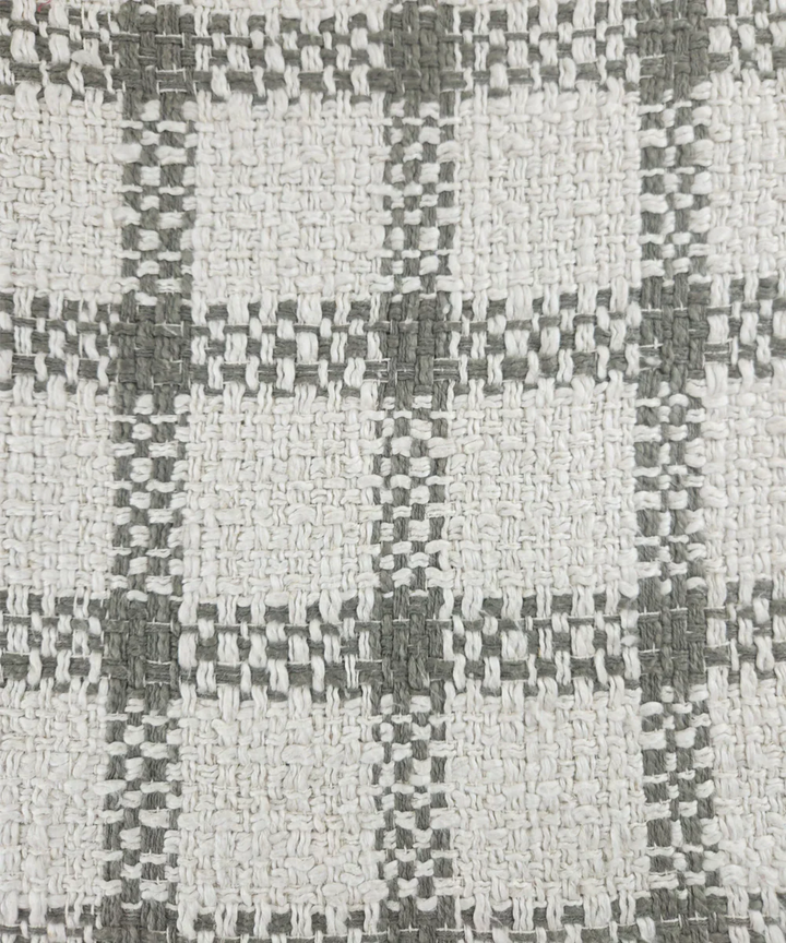 Ecru & Charcoal Yarn Dye Handwoven Cotton Sofa Throw | SHOBITAM