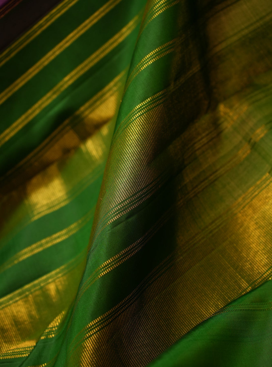 Purple With Green Kanjivaram Handloom Pure Zari Saree Vadamalli | SILK MARK CERTIFIED | SHOBITAM