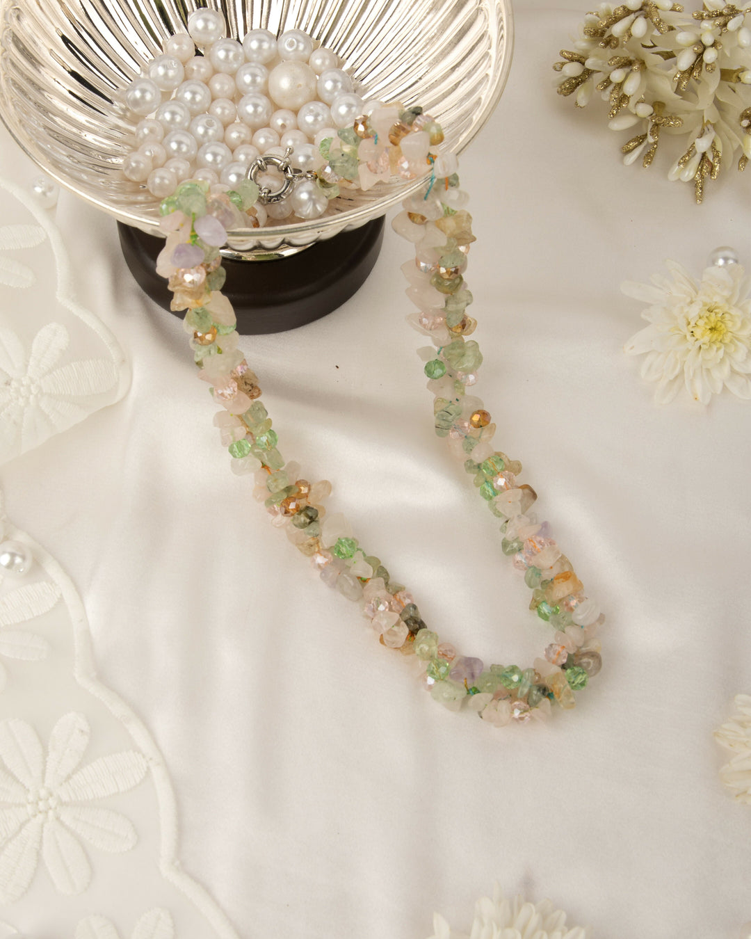 Basantika – Natural Agate & Crystal Mala | SHOBITAM