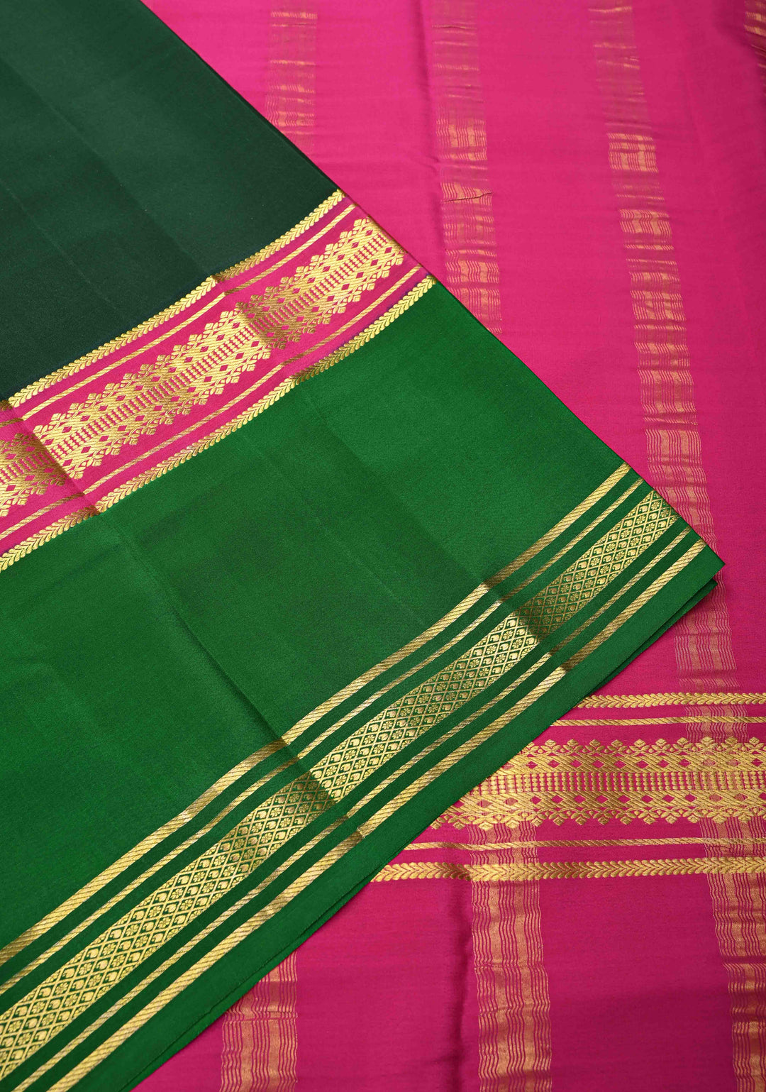Indian Green  Mysore silk Saree With Rettai Patti Border in KSIC Grade Thickness| SILK MARK CERTIFIED