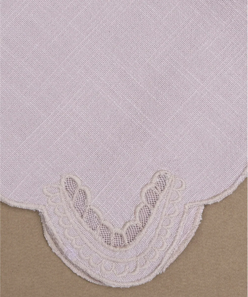 Set of 4 pcs Dusty Pink Cutwork Embroidered Cotton Slub Table Napkins (16.75 x 16.75 Inches) | SHOBITAM