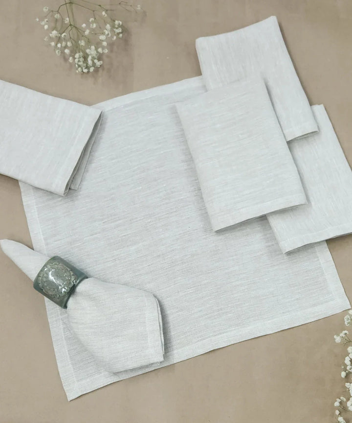 Set of 6 pcs Natural Pure Linen Table Napkin (16"x16") | SHOBITAM
