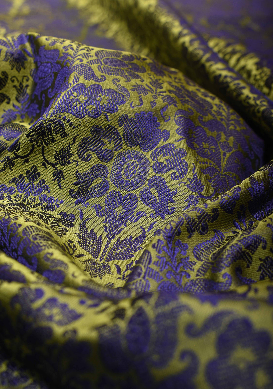 Green Tanchoi Banarasi Satin Silk Saree with Floral Brocade  | SILK MARK CERTIFIED
