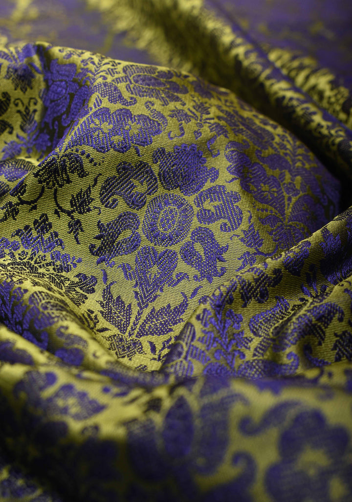 Green Tanchoi Banarasi Satin Silk Saree with Floral Brocade  | SILK MARK CERTIFIED