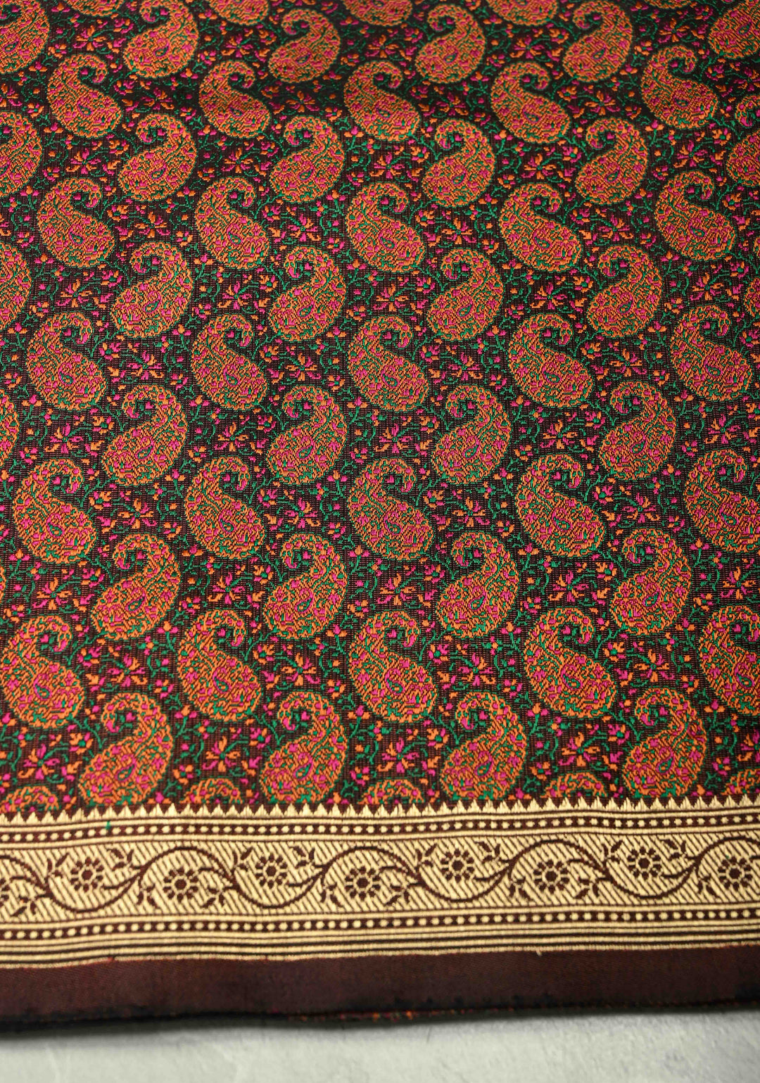 14 color Black-Gray Ombre Gradient Mashru Silk Saree with Tanchoi Pallu and Blouse | SILK MARK CERTIFIED