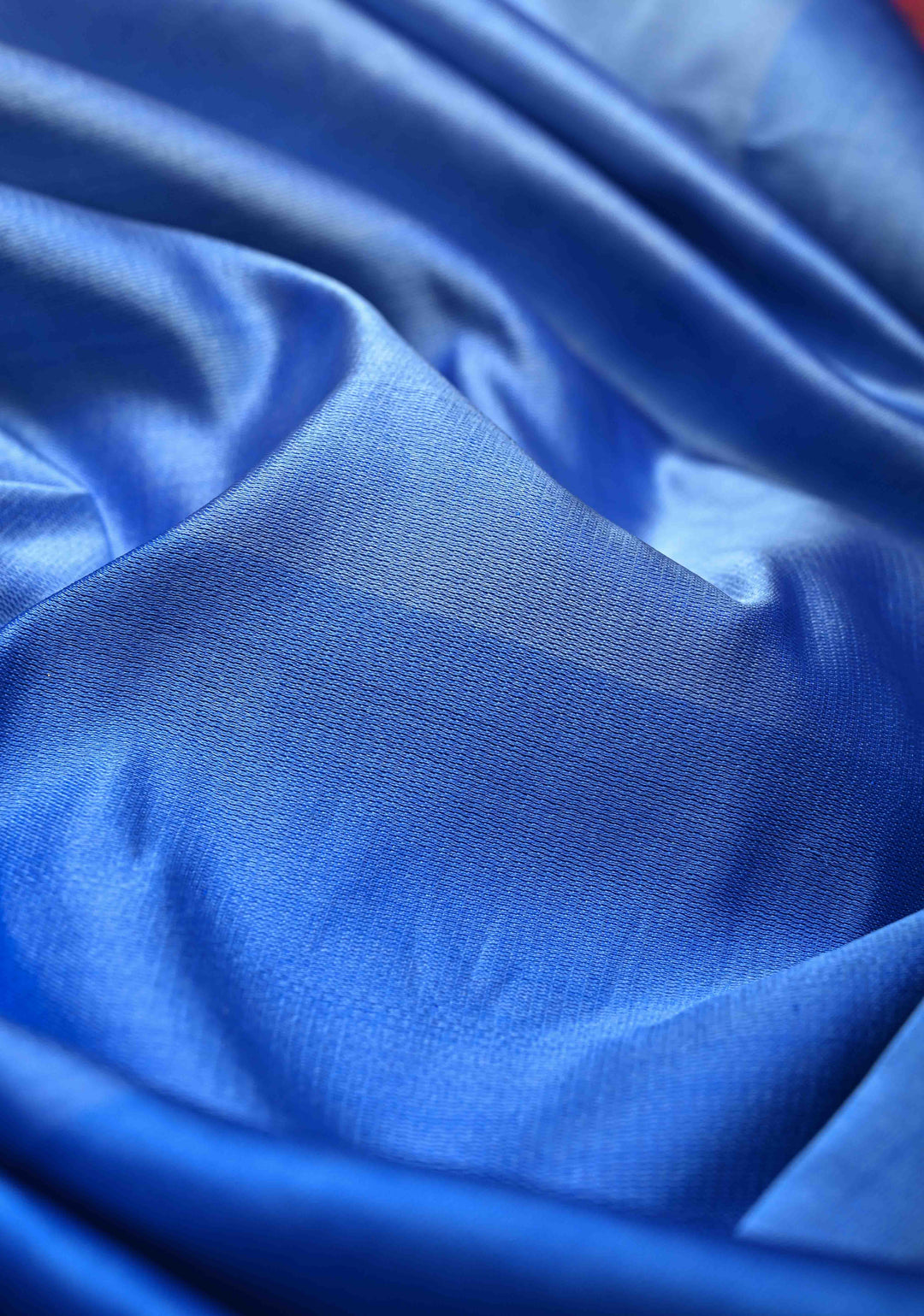 Shades of Blue Ombre Gradient Mashru Silk Saree with Tanchoi Jamawar Pallu and Blouse | SILK MARK CERTIFIED