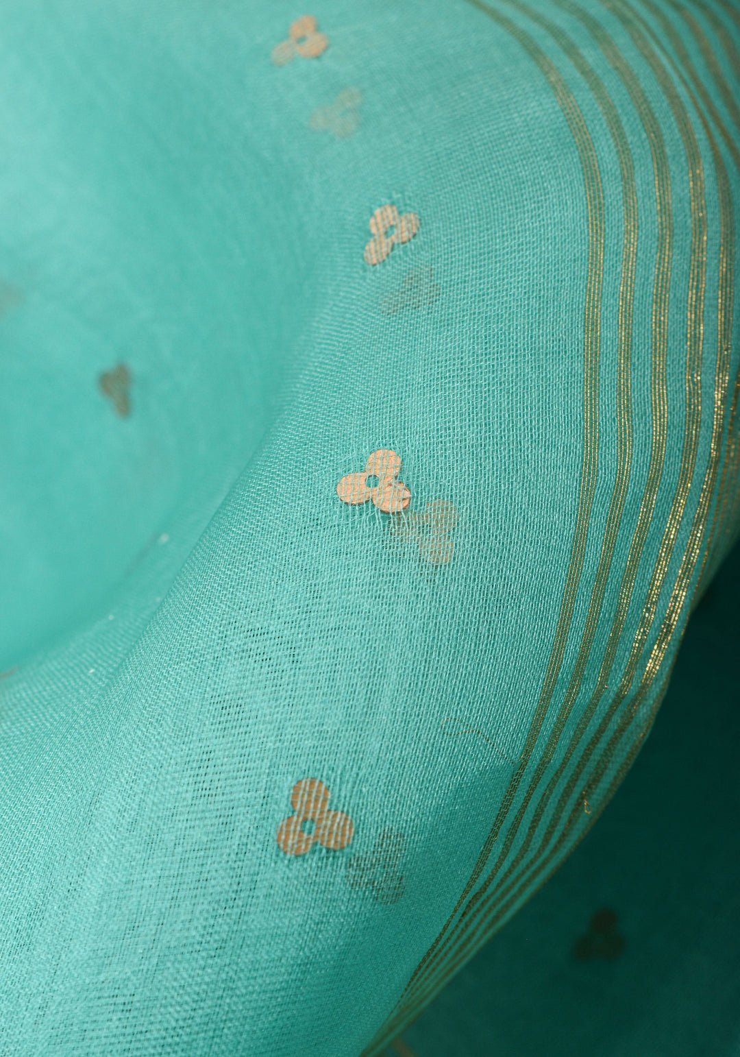 Mint Green Sequins on Muslin Saree
