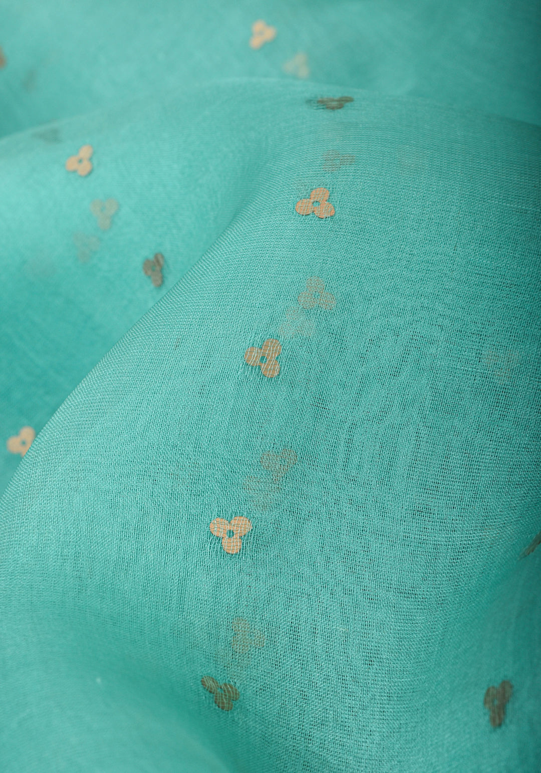 Mint Green Sequins on Muslin Saree