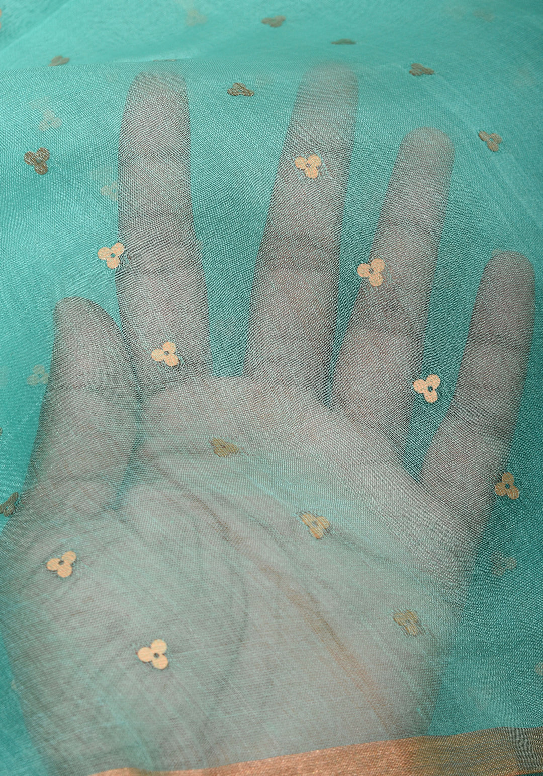 Mint Green Sequins on Muslin Saree