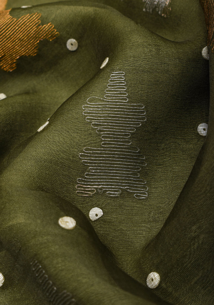 Mother of Pearls woven in Matka Muslin saree | SILK MARK CERTIFIED