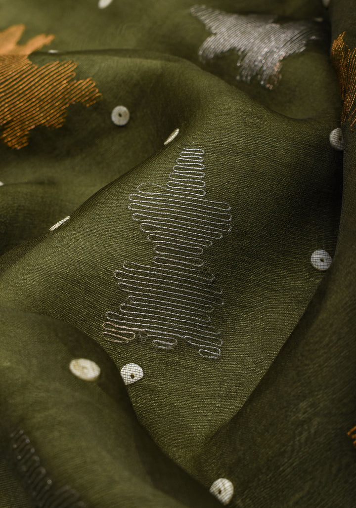 Mother of Pearls woven in Matka Muslin saree | SILK MARK CERTIFIED