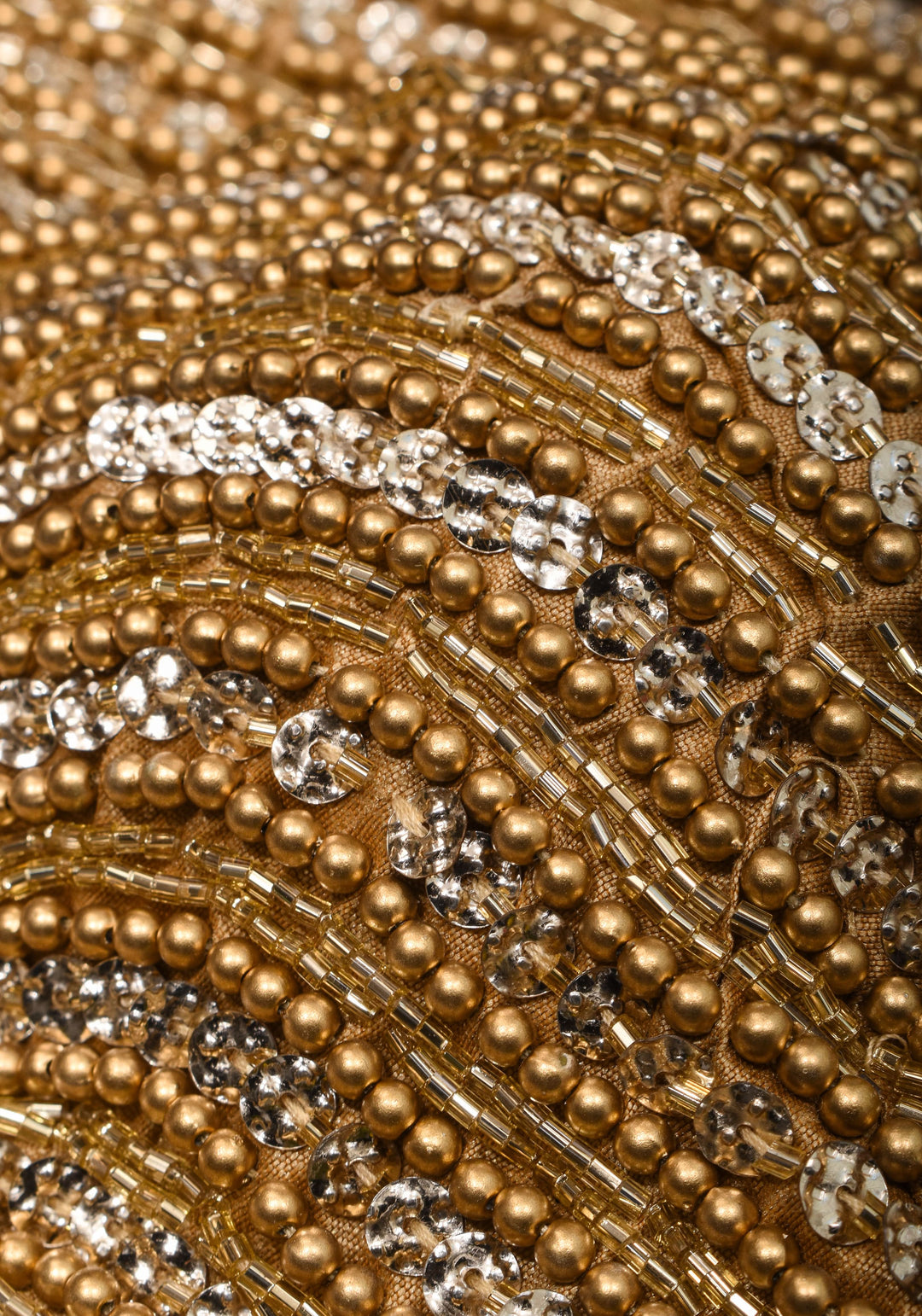 Moti Jadau Blouse with Gold translucent beads, Leaf neck with Sleeveless Blouse, Made to Order