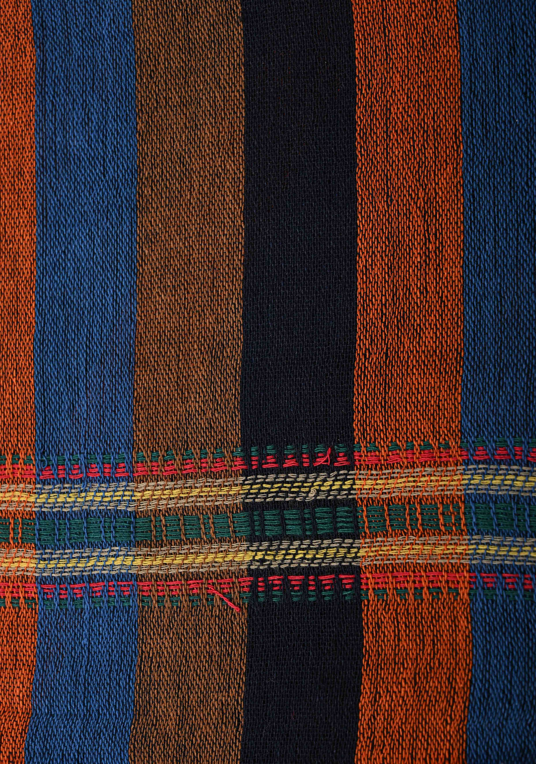 Borderless Multicolor Bhujodi Kala Cotton Saree  and honeycomb tassels
