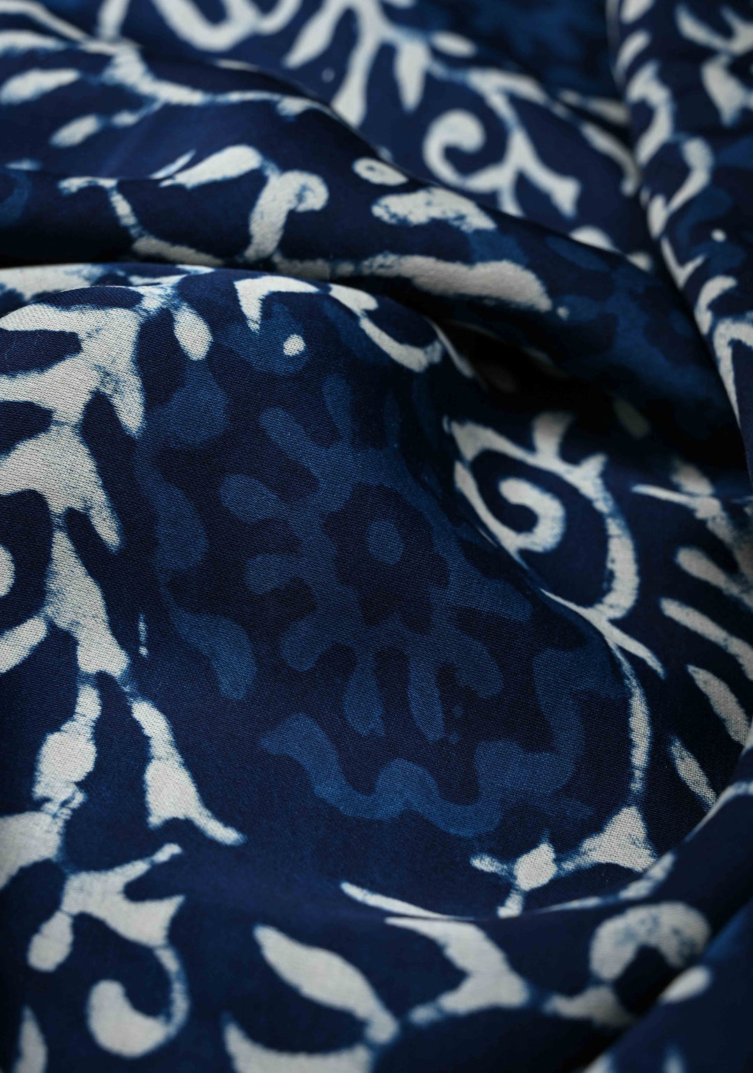 Floral Bagru Hand Block Print on Modal Silk Saree in Indigo