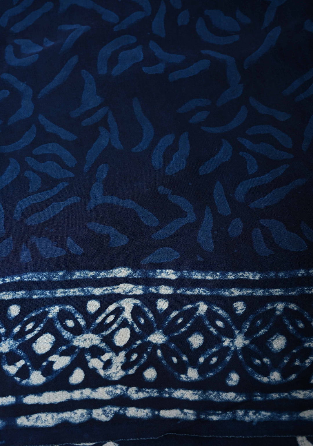 Paisley Design Bagru Hand Block Print on Modal Silk Saree in Indigo