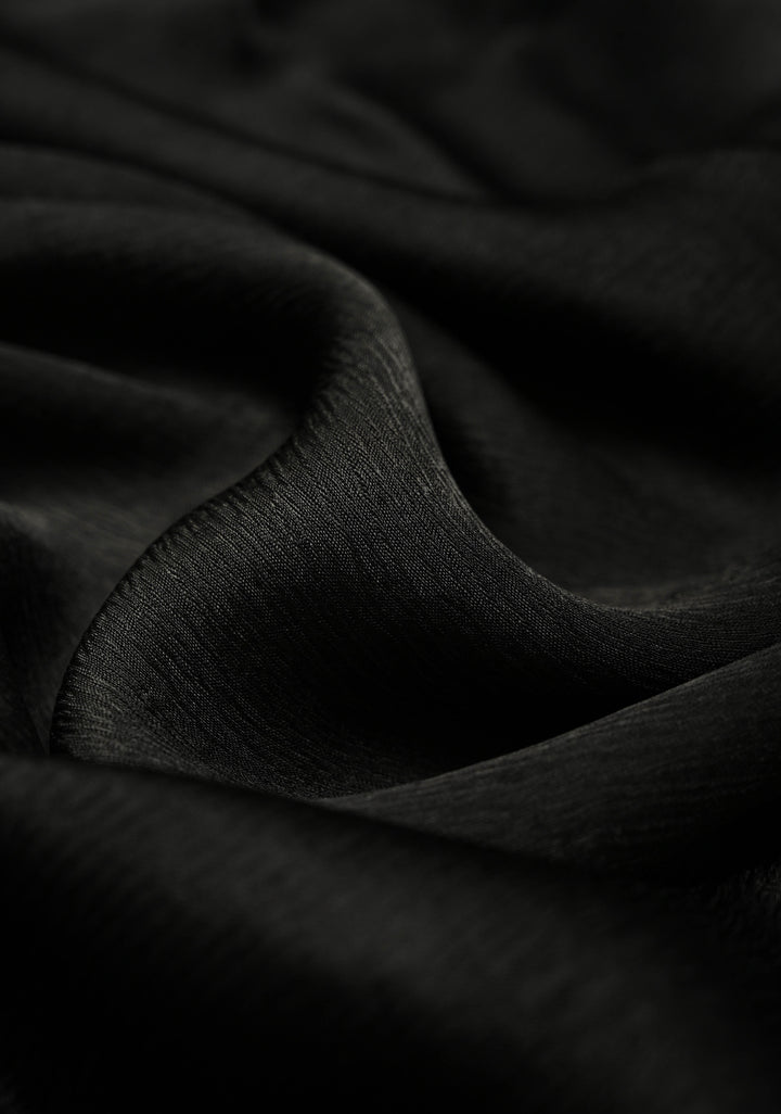 Stunning Black Satin Georgette Saree with Fancy Lace Border and Velvet Butti Blouse