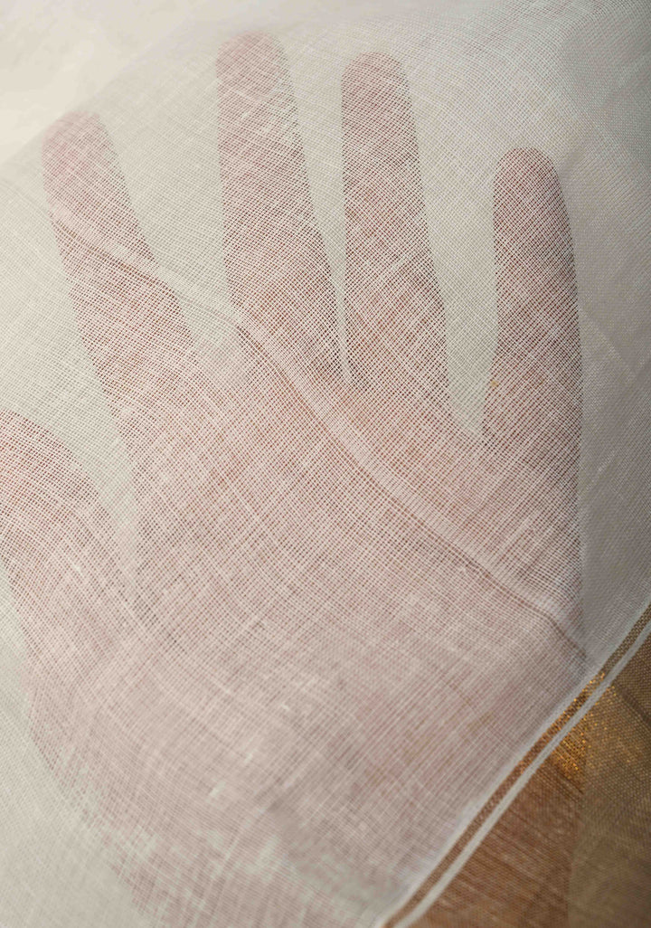 Marathi Shloka Handpainted Saree on Kerala Cotton