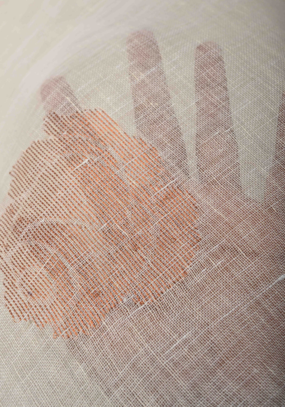 Ivory Linen Saree with Floral Zari Buttas and Muted Minimal Zari Border