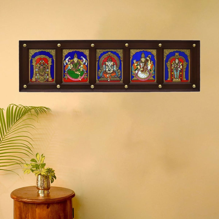 GLASS PAINTING BALAJI GAJALAKSHMI GANESHA SARASWATHI MURGAN WITH PANEL