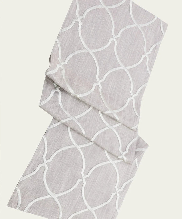 6 seater Mauve Moroccan Embroidered Cotton Table Runner | SHOBITAM