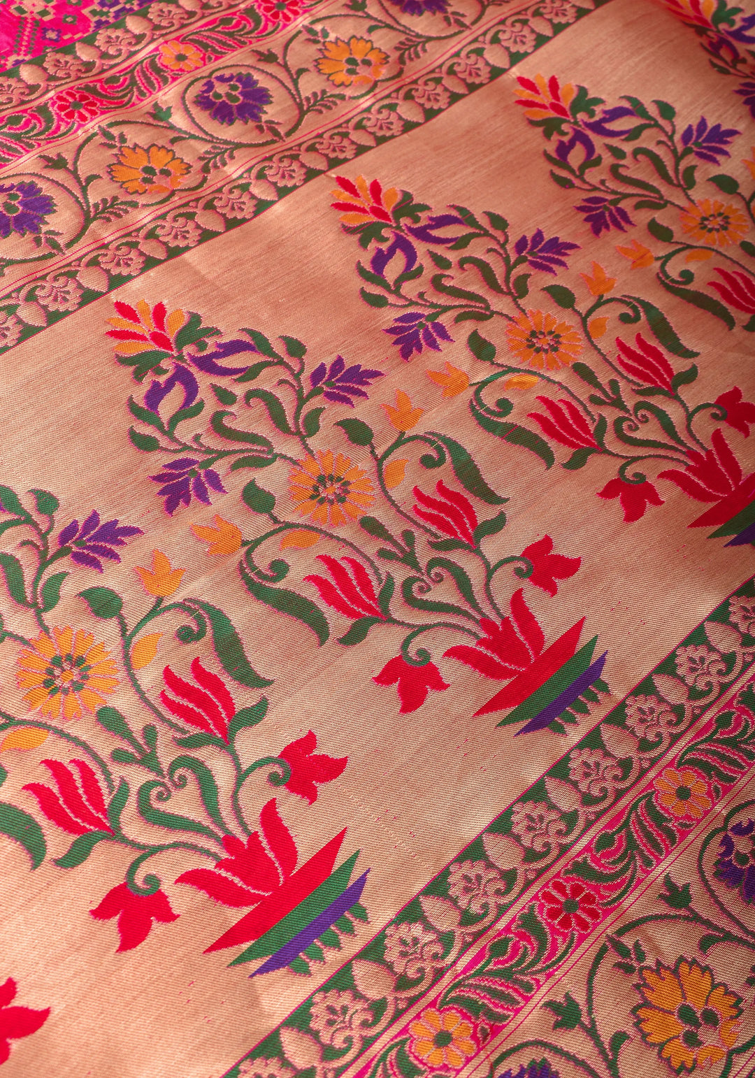 Pink Patola Meenakari Banarasi Katan Silk Saree with Paithani Border and Pallu | SILK MARK CERTIFIED
