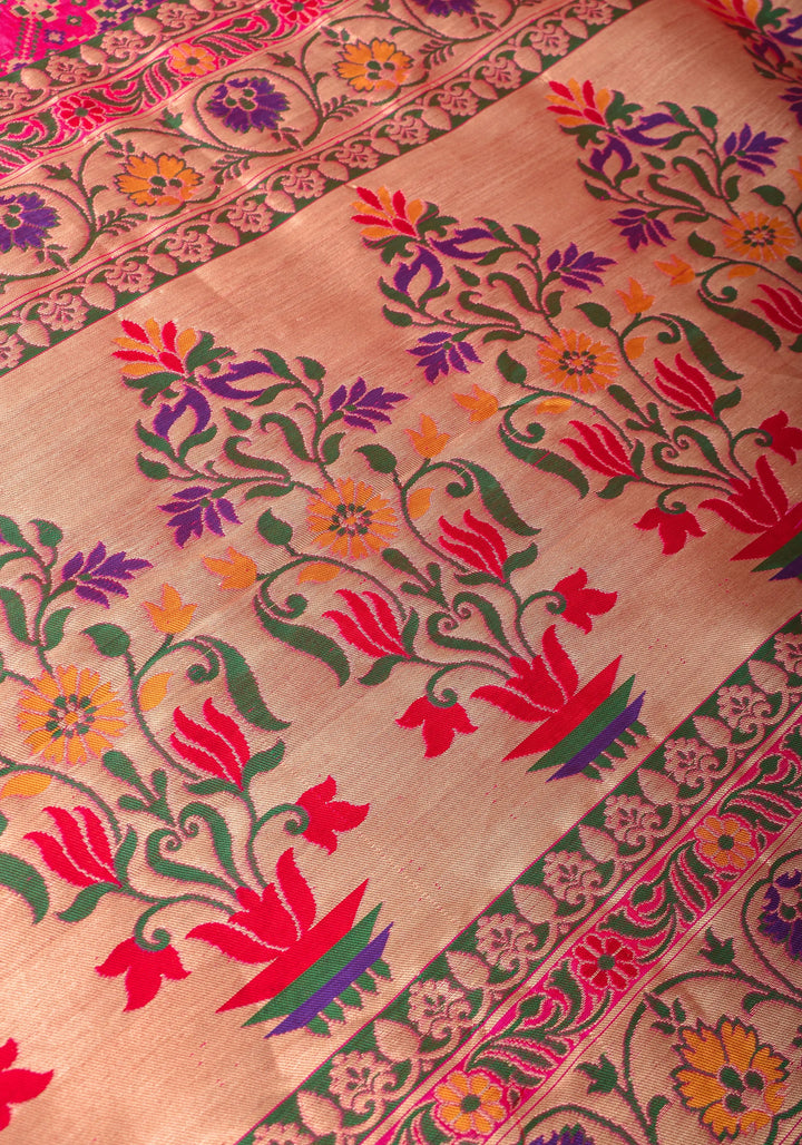 Pink Patola Meenakari Banarasi Katan Silk Saree with Paithani Border and Pallu | SILK MARK CERTIFIED