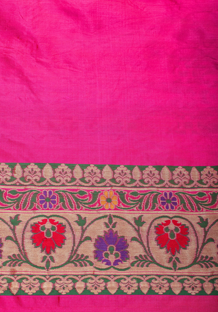 Pink Patola Meenakari Banarasi Katan Silk Saree with Paithani Border and Pallu | SILK MARK CERTIFIED