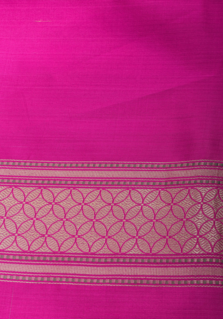 Sea Green Kora kadhiyail Pure Banarasi Katan Silk Saree  | SILK MARK CERTIFIED