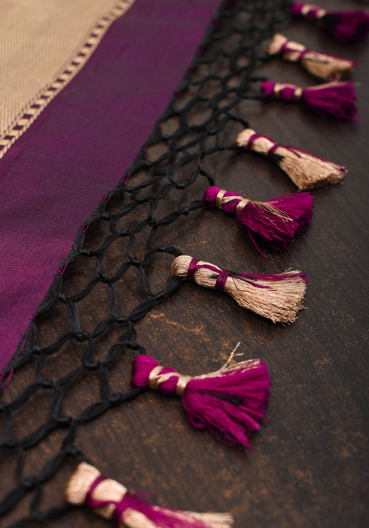 Exquisite Purple Banarasi Katan Silk Saree with Meenakari Geometric Motifs| SILK MARK CERTIFIED