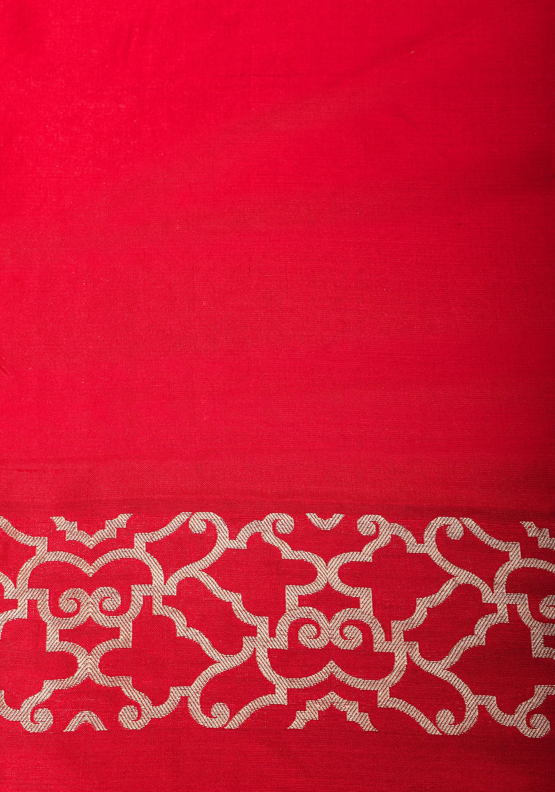 Grand Banarasi Silk Saree with Trellis Pattern Border in Red | SILK MARK CERTIFIED